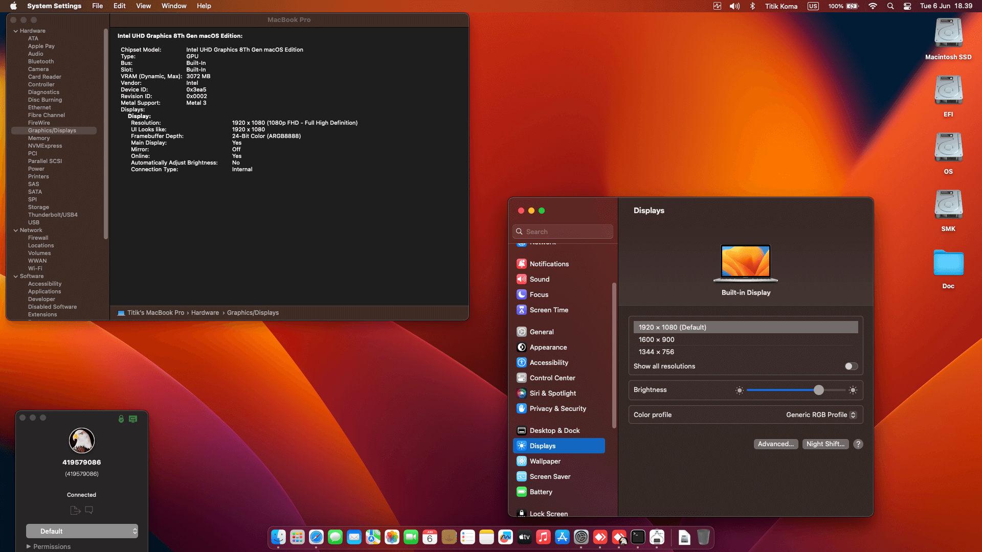 Asus VivoBook A409FJ EK551T [WhiskeyLake   Intel UHD 620 + I2C]   OpenCore 1